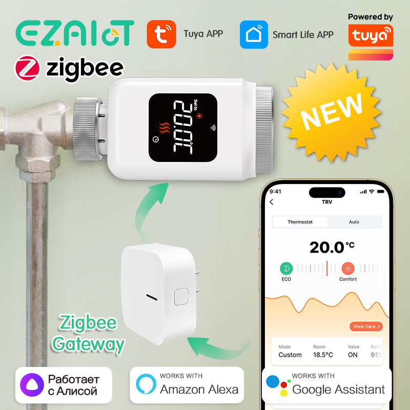 Smart Trv Thermostat Tuya - EZAIOT Tuya ZigBee Thermostaat Radiator Actuator