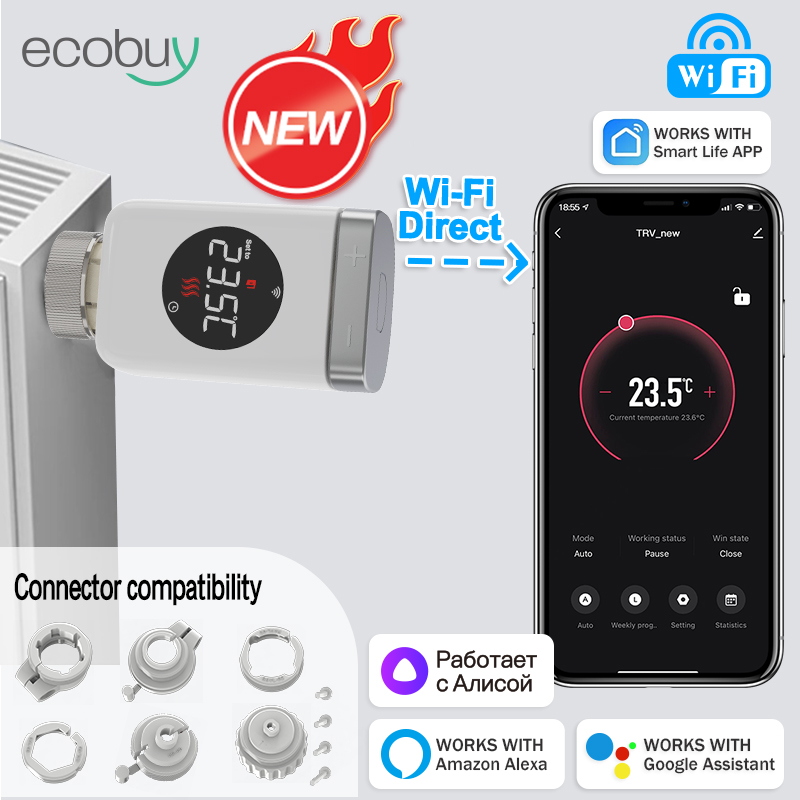 Smart Trv Thermostat Tuya - Smart Tuya Wifi Thermostatische Radiatorkraan Actuator