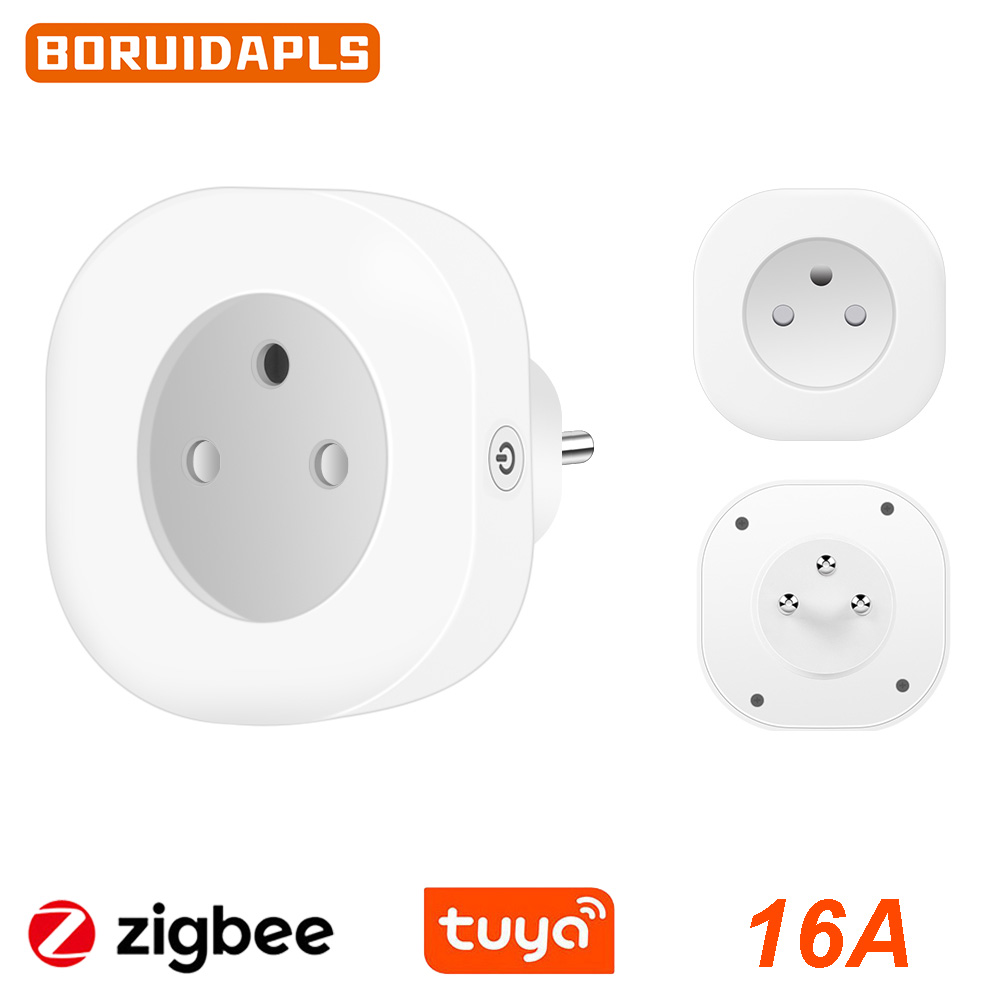 Zigbee Smart Plug Energy Monitor - BORUIDAPLS Tuya Zigbee Smart Socket EU/FR/Israël/Brazilië/Zwitserland