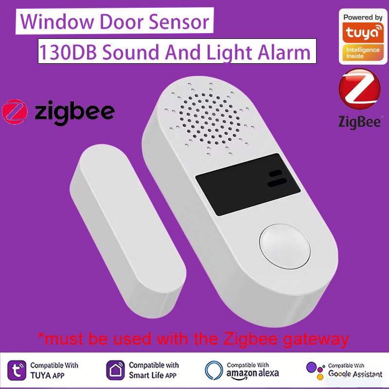 Zigbee Door Window Sensor - Tuya Zigbee draadloze deur-raamcontactsensor 130DB geluidsalarm