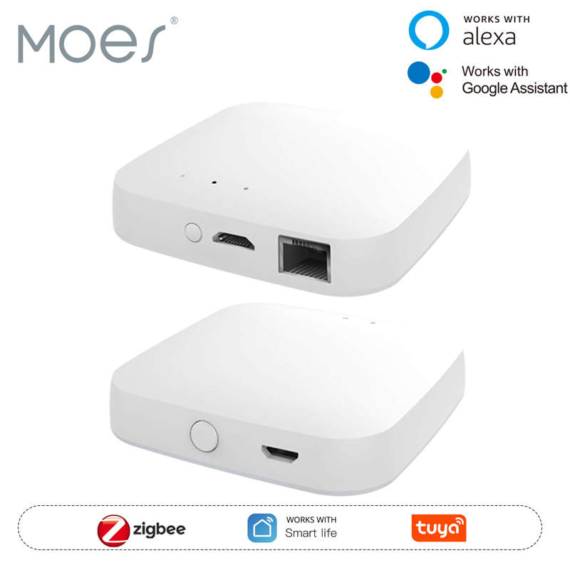 Zigbee Gateway Hub Tuya - MOES Tuya ZigBee3.0 Smart Hub, draadloze/bekabelde