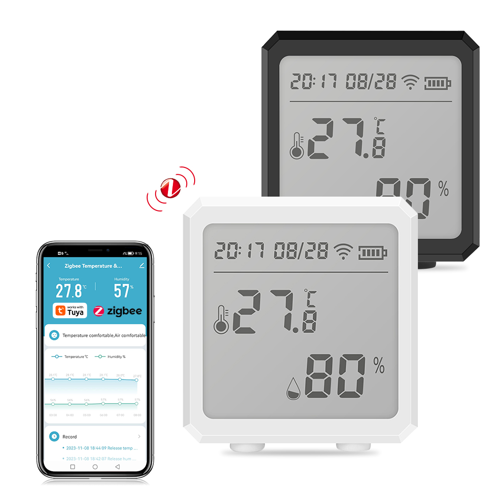 Zigbee Temperature Humidity Sensor - Zigbee temperatuur-vochtigheidssensor met Tuya APP LCD-scherm