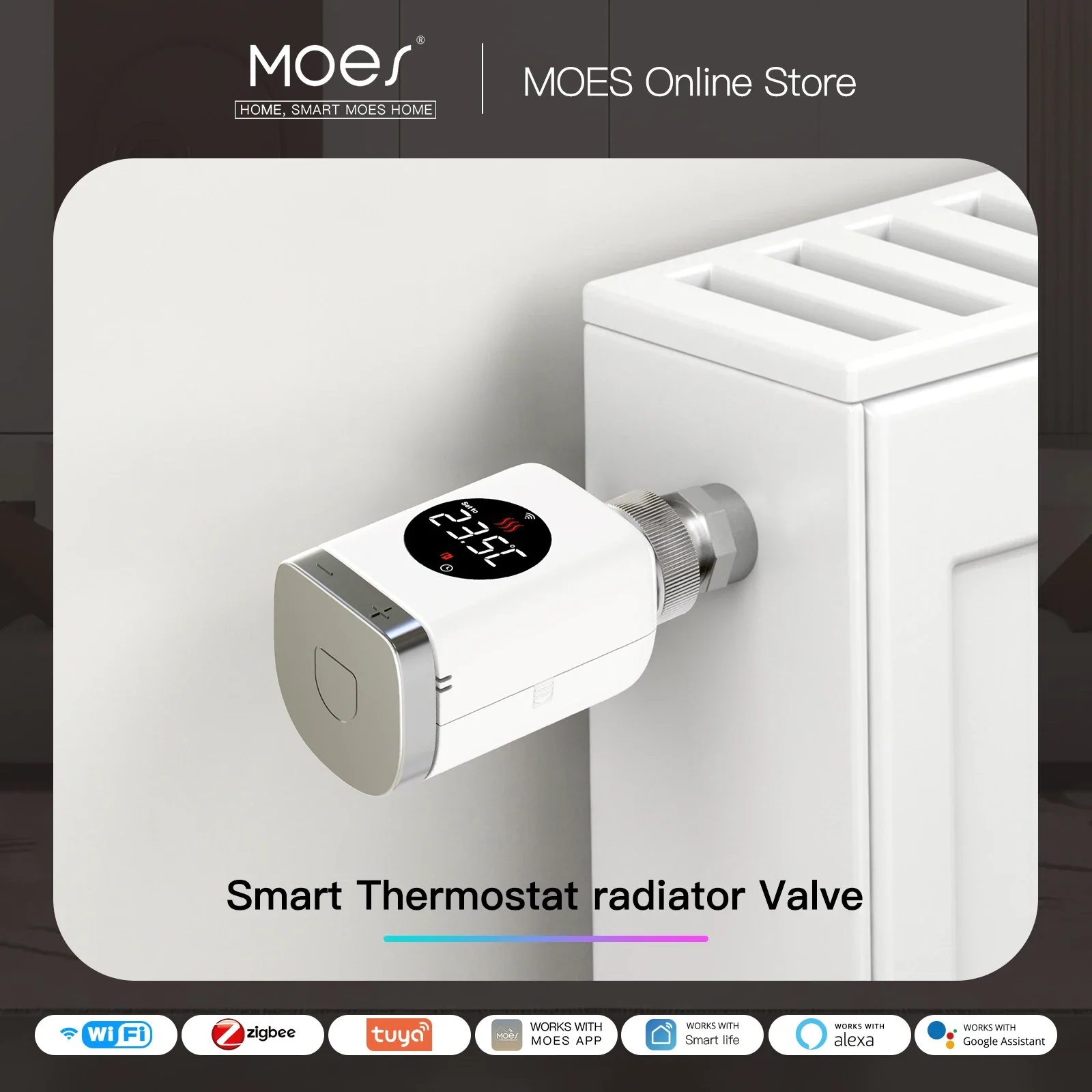Wifi Radiator Valve Thermostat - MOES Smart Wifi/Zigbee thermostatische radiatorkraan TRV