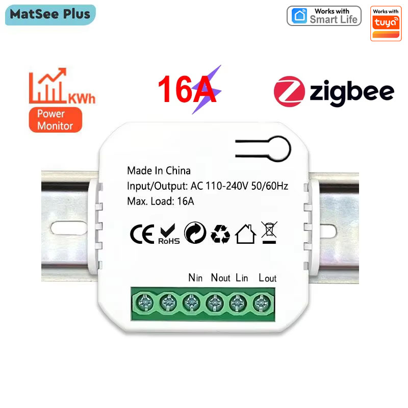 Zigbee Smart Plug Energy Monitor - Tuya Smart ZigBee Elektriciteitsmeter KWh Timer
