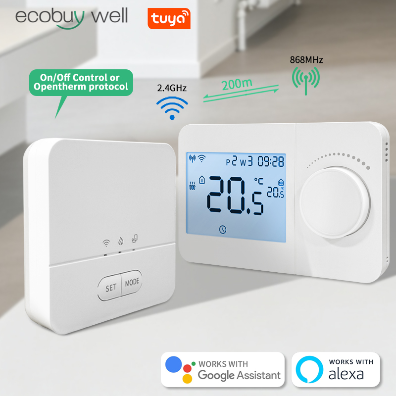 Smart Thermostat Boiler Opentherm - Tuya Smart Home Opentherm WiFi-thermostaat, draadloze