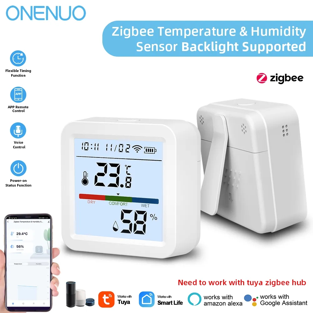 Zigbee Temperature Humidity Sensor - Tuya ZigBee Temperatuur- en Luchtvochtigheidssensor LCD