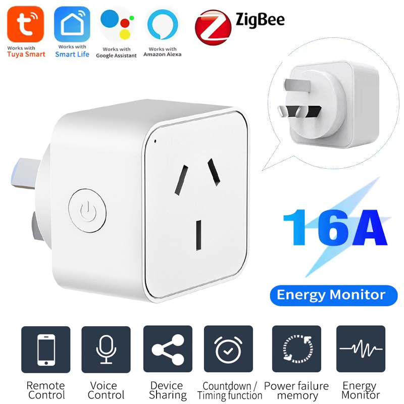 Zigbee Smart Plug Energy Monitor - Tuya Zigbee 3.0 Smart Socket AU-standaard