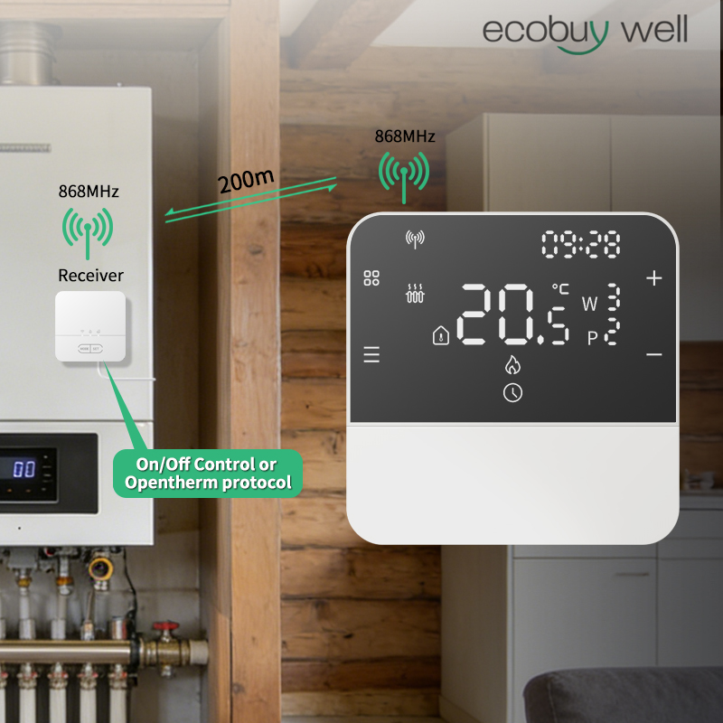 Smart Thermostat Boiler Opentherm - Wifi Opentherm draadloze thermostaat voor gasboiler,