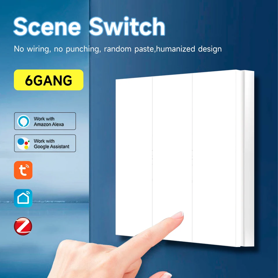 Tuya 6-voudige ZigBee draadloz - Zigbee Smart Button Scene Switch recensie en prijs