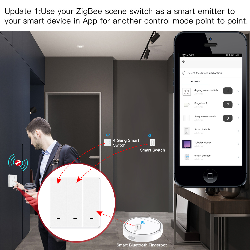 MOES Tuya ZigBee Scèneschakela - Zigbee Smart Button Scene Switch recensie en prijs