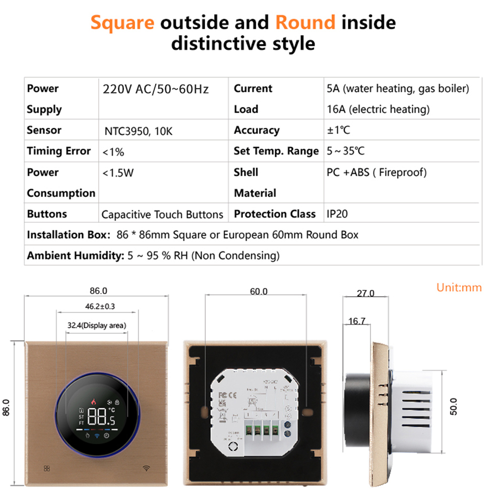 TUYA WiFi Slimme Knop Thermost - Smart Thermostat Heating Floor recensie en prijs