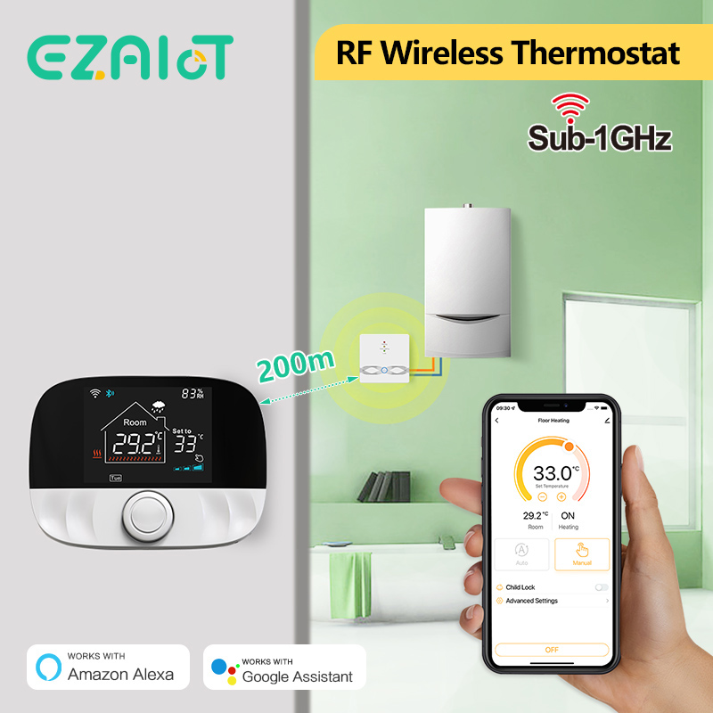 RF433 Draadloze Thermostaat Wi - Smart Thermostat Heating Floor recensie en prijs