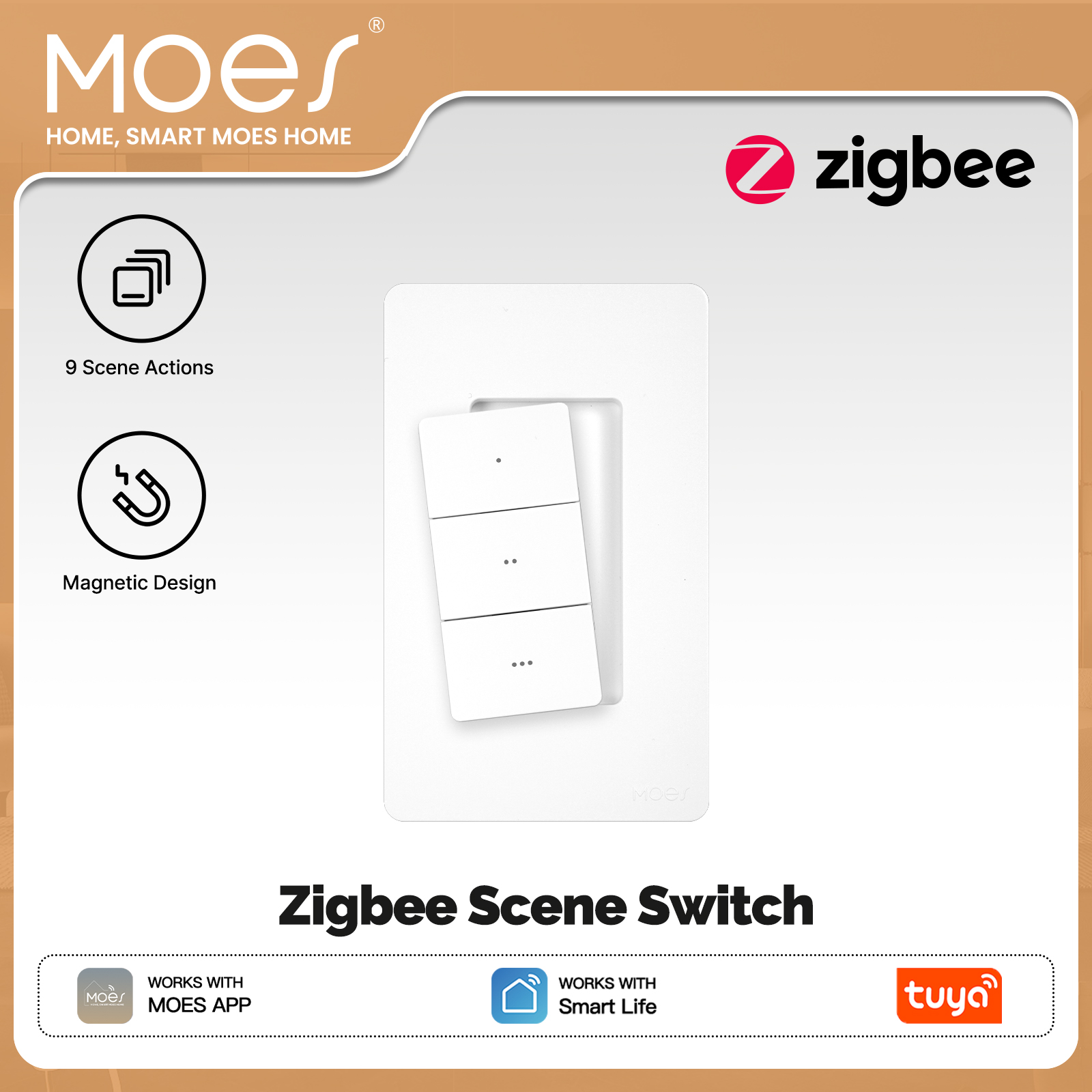 MOES Tuya Zigbee Smart Wireles - Zigbee Smart Button Scene Switch recensie en prijs