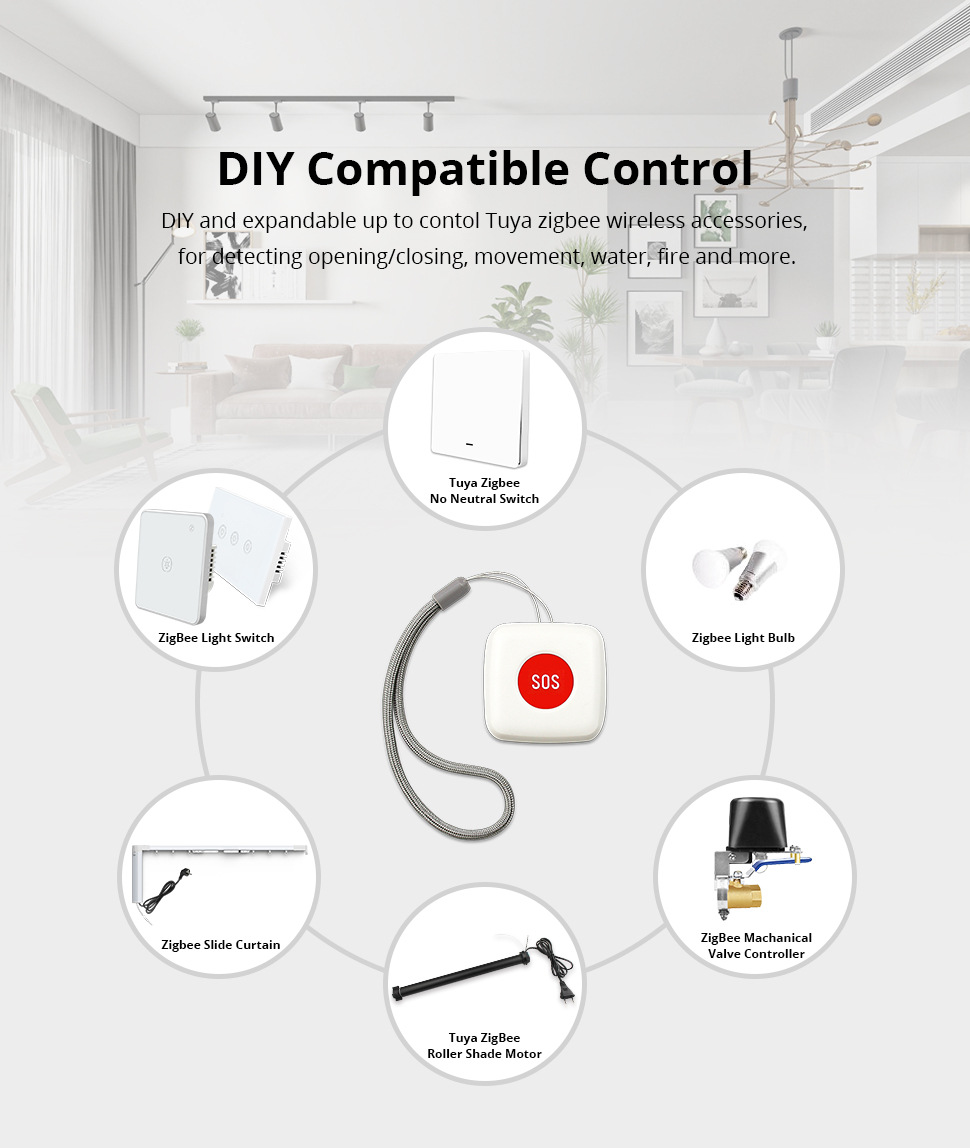 SOS-noodknop ZigBee Draadloos  - Zigbee Smart Button Scene Switch recensie en prijs