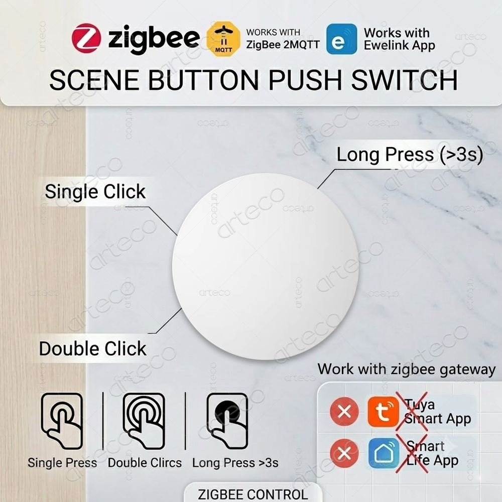 Zigbee-knop Scèneschakelaar Dr - Zigbee Smart Button Scene Switch recensie en prijs